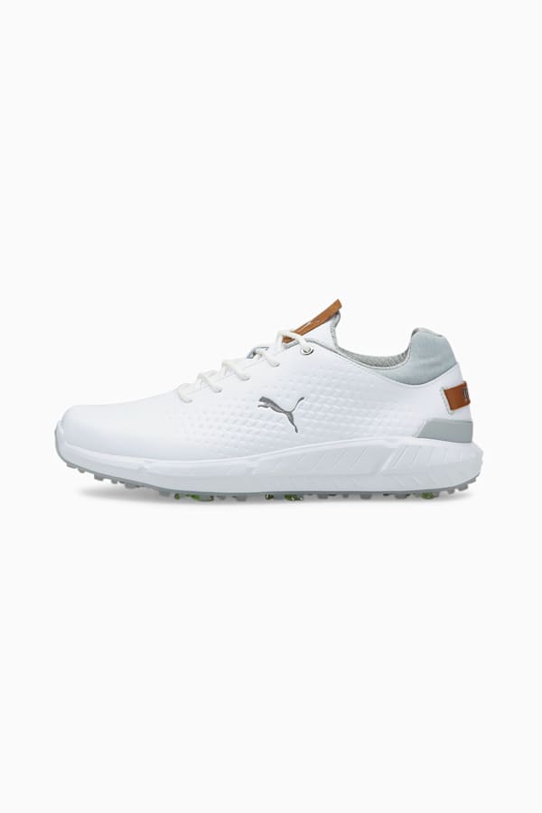 IGNITE Articulate Leather Men's Golf Shoes, Puma White-Puma Silver, extralarge