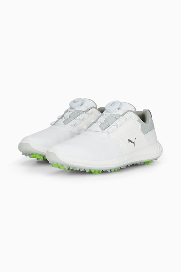 IGNITE PWRCAGE Golf Shoes Youth, PUMA White-PUMA Silver, extralarge-GBR