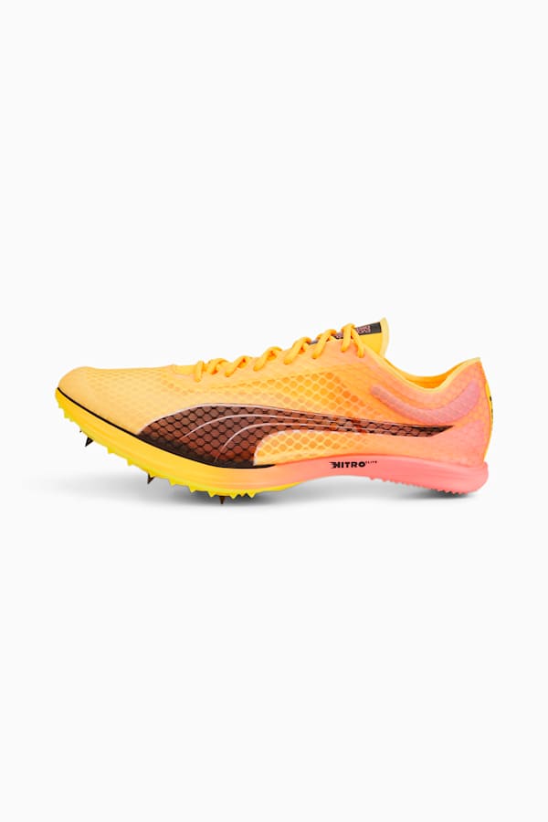 evoSPEED Distance Nitro Elite Track and Field Spikes, Sun Stream-Sunset Glow-Puma Black, extralarge