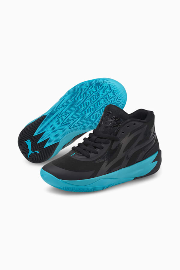 MB.02 Basketball Shoes Youth, Puma Black-Blue Atoll, extralarge-GBR