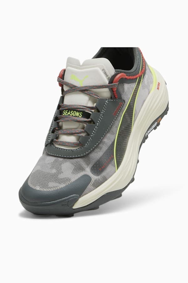 Voyage NITRO™ 3 Women's Trail Running Shoes, Mineral Gray-Active Red-Lime Pow, extralarge