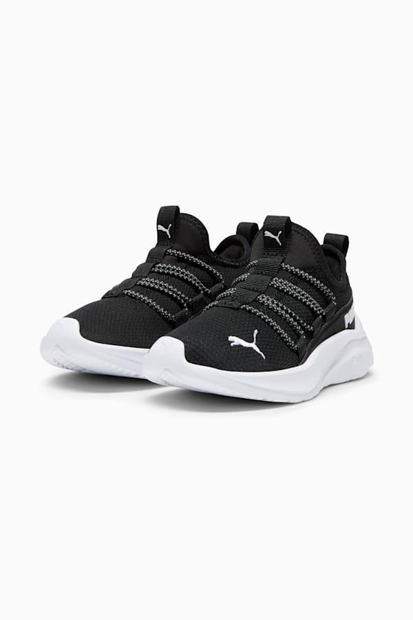 Black and white puma toddler shoes top