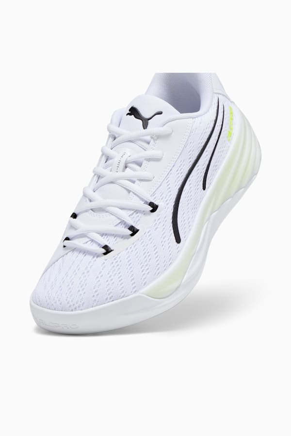 All-Pro NITRO Basketball Shoes, PUMA White-Lime Squeeze, extralarge
