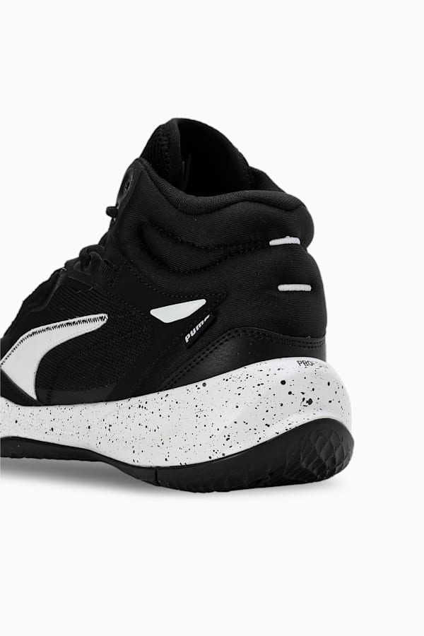 Playmaker Pro Mid Splatter Basketball Shoes, PUMA Black-PUMA White, extralarge-GBR
