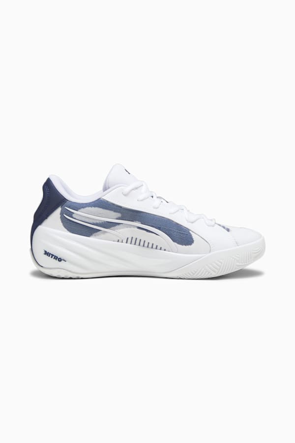 All-Pro NITRO Team Basketball Shoes, PUMA White-PUMA Navy-Lime Squeeze, extralarge