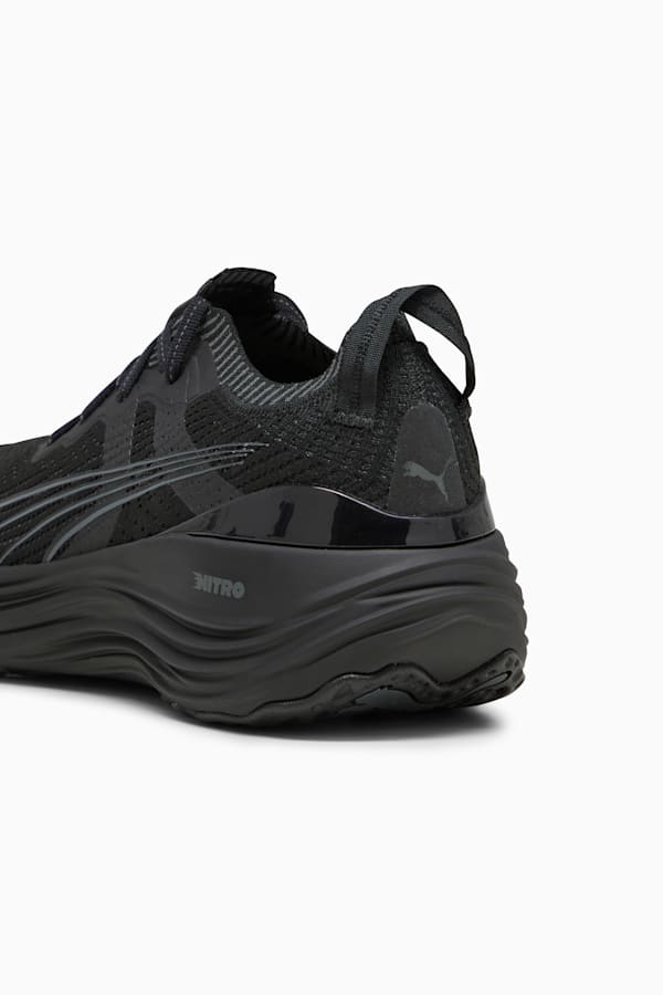 Black knit running shoes discount