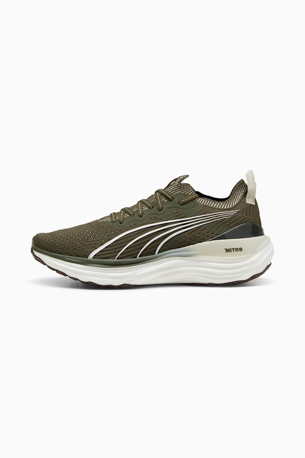ForeverRun NITRO Knit Men's Running Shoes, Dark Olive-PUMA White, extralarge
