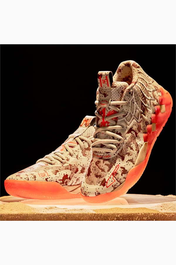 MB.01 Digital Camo Basketball Shoes, Pale Khaki-Ultra Orange, extralarge