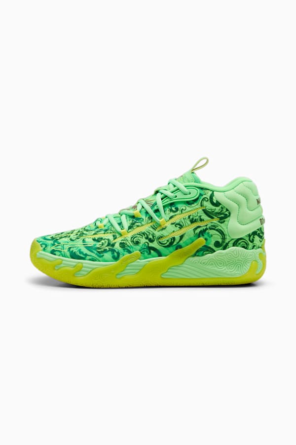 PUMA x LAFRANCÉ MB.03 Basketball Shoes, Fluro Green Pes-PUMA Green-Fluro Yellow Pes, extralarge