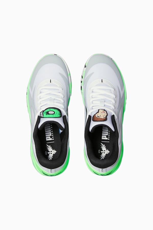 MB.02 Lo LaMel-O Basketball Shoes, Elektro Green-PUMA White, extralarge
