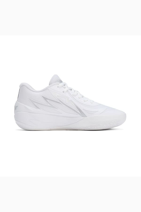 MB.02 Lo Basketball Shoes, PUMA White-PUMA Silver, extralarge