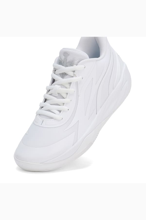 MB.02 Lo Basketball Shoes, PUMA White-PUMA Silver, extralarge