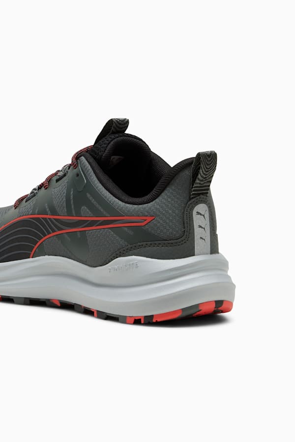 Reflect Lite Trail Running Shoes, Mineral Gray-PUMA Black-Active Red, extralarge