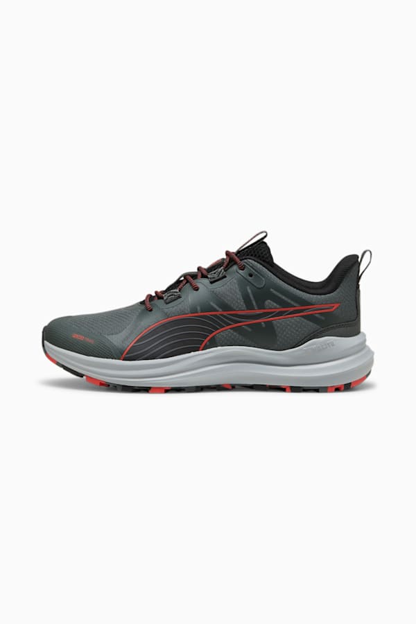 Reflect Lite Trail Running Shoes, Mineral Gray-PUMA Black-Active Red, extralarge