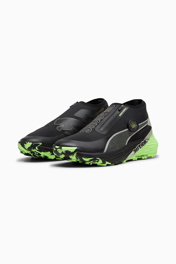 Voyage NITRO™ 3 Disc Trail Running Shoes Men, PUMA Black-Puma Silver-Fizzy Apple, extralarge
