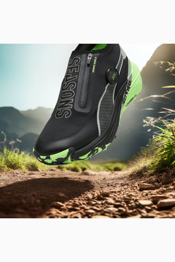 Voyage NITRO™ 3 Disc Trail Running Shoes Men, PUMA Black-Puma Silver-Fizzy Apple, extralarge