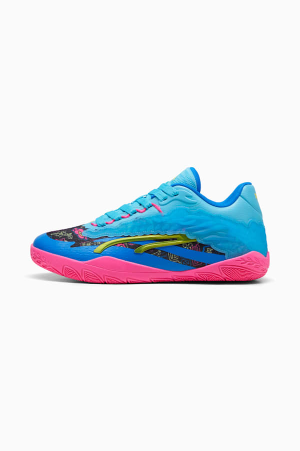 Stewie 3 Midnight in Tokyo Basketball Shoes Women, Bright Aqua-Fluro Pink Pes-PUMA Black, extralarge