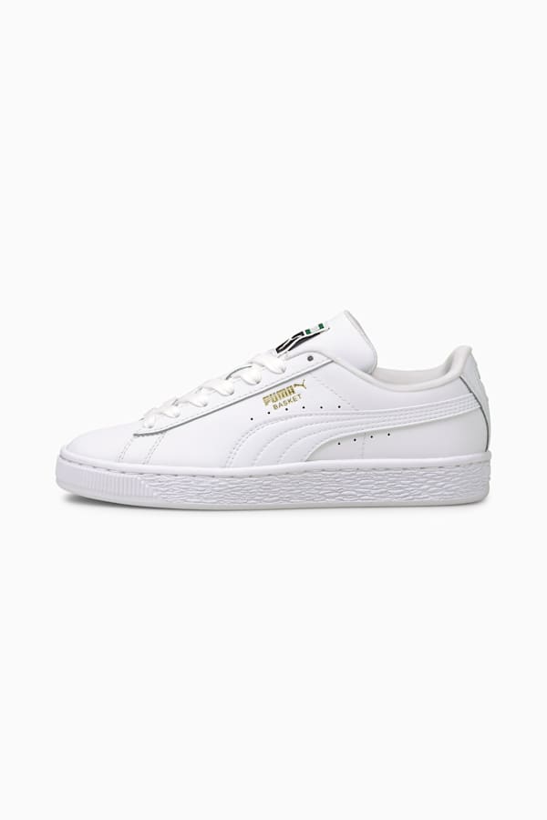 Basket Classic XXI Youth Trainers, Puma White-Puma White, extralarge