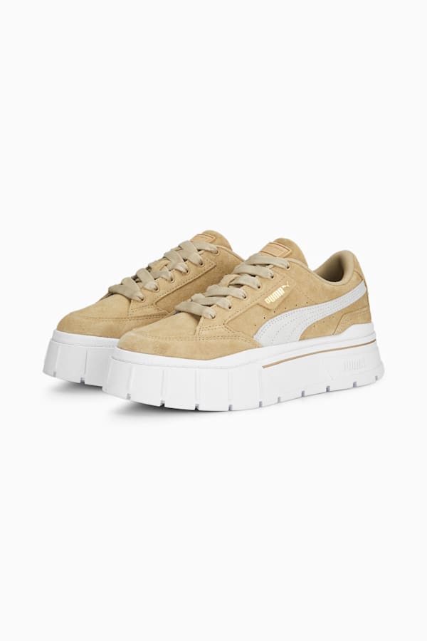 Mayze Stack Suede Sneakers Women, Toasted Almond, extralarge-GBR
