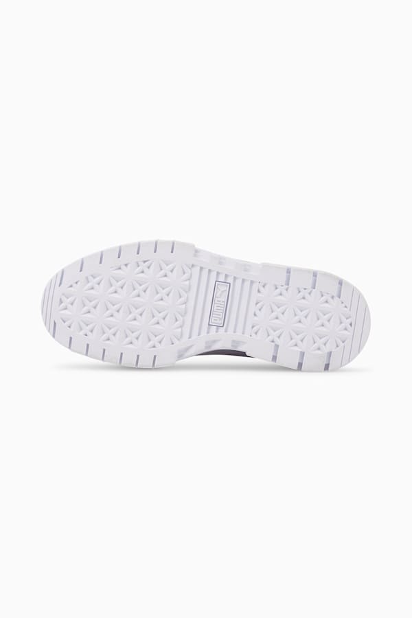 Mayze Leather Youth Trainers, Puma White-Puma Team Gold, extralarge