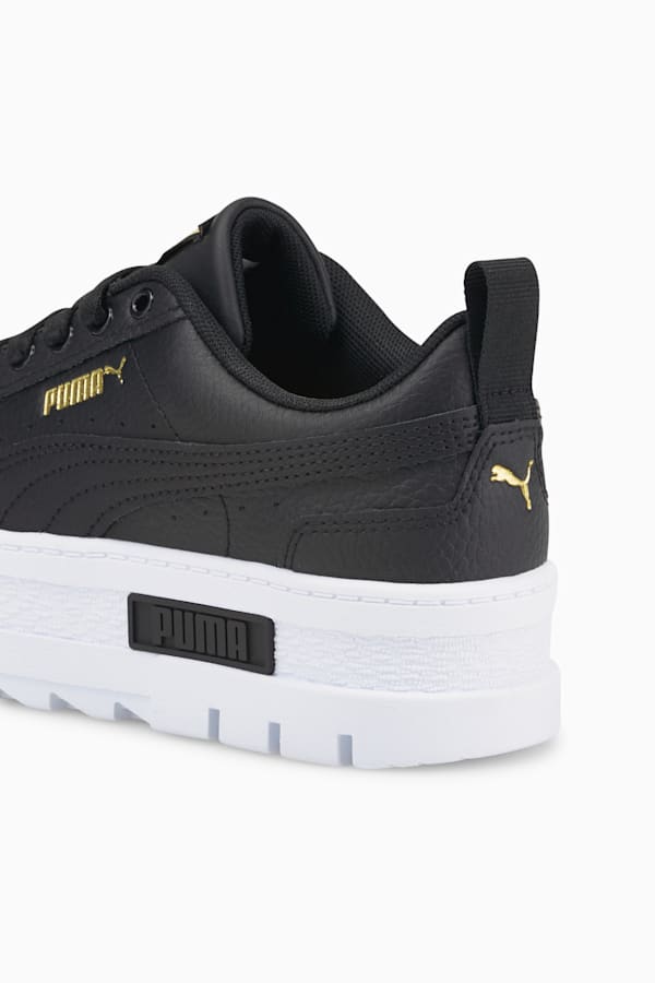 Black puma leather trainers clearance