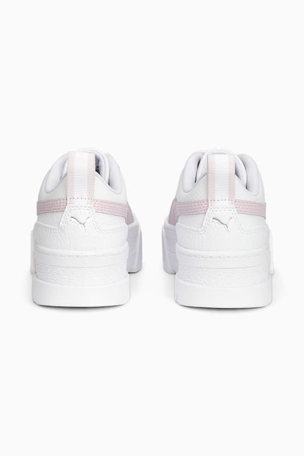 Mayze Leather Youth Trainers, PUMA White-Pearl Pink-Vivid Violet, extralarge