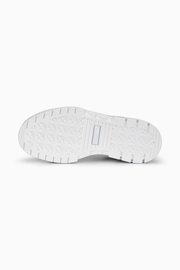 Mayze Leather Youth Trainers, PUMA White-Pearl Pink-Vivid Violet, extralarge