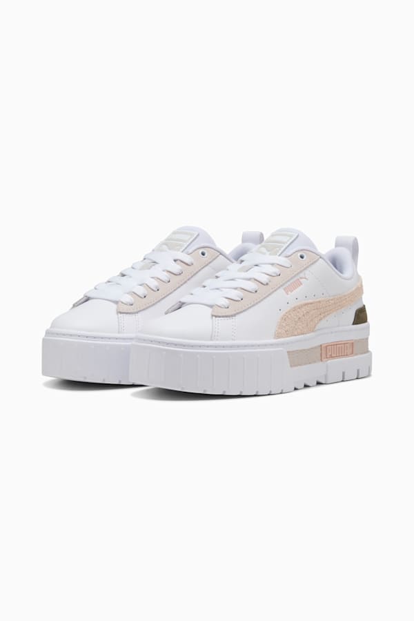 Mayze Mix Women's Sneakers, PUMA White-Alpine Snow-Loden Green, extralarge-GBR