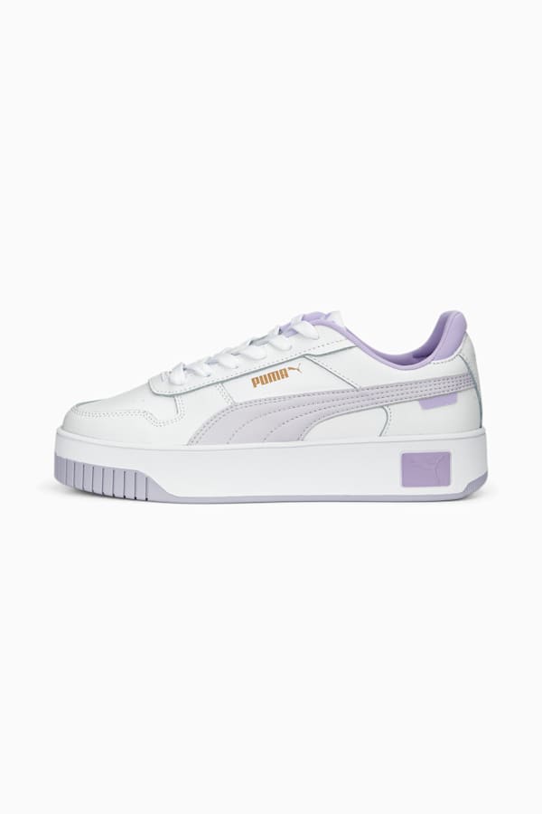 Carina Street Sneakers Women, PUMA White-Spring Lavender-PUMA Gold, extralarge