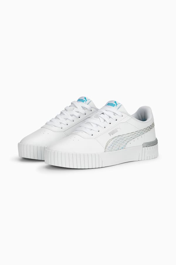 Carina 2.0 Mermaid Sneakers Youth, PUMA White-Hero Blue-PUMA Silver, extralarge