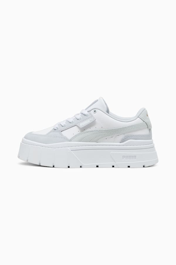 Mayze Stack Luxe Sneakers Women, PUMA White-Silver Mist, extralarge-GBR