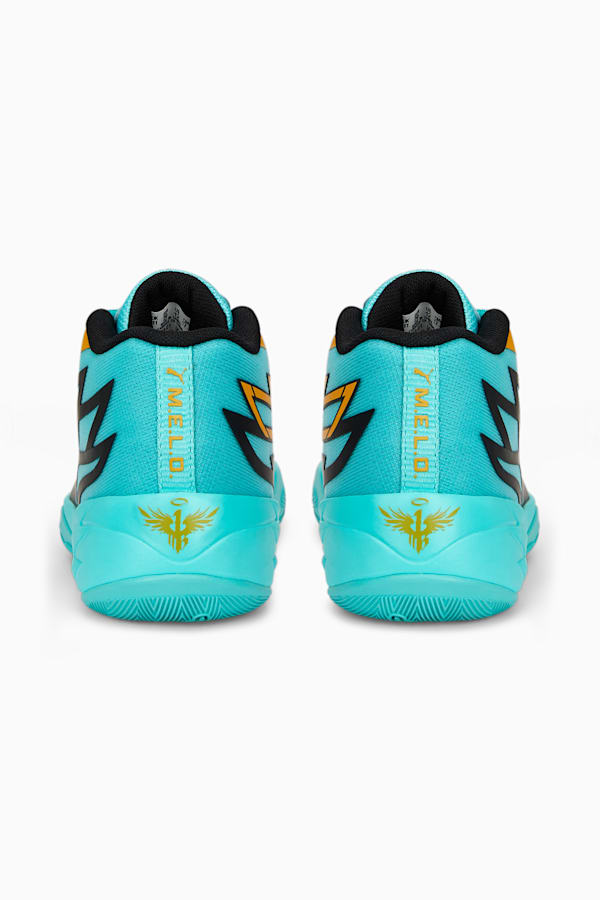 MB.02 Buzz City Basketball Shoes Kids, Elektro Aqua-PUMA Black-Mineral Yellow, extralarge-GBR