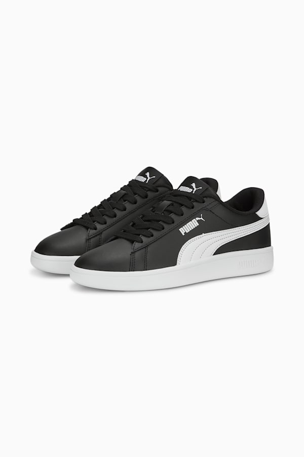 Smash 3.0 Leather Sneakers Youth, PUMA Black-PUMA White, extralarge
