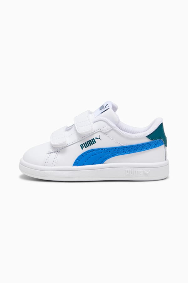 Smash 3.0 Leather V Sneakers Baby, PUMA White-Hyperlink Blue-Cold Green, extralarge-GBR