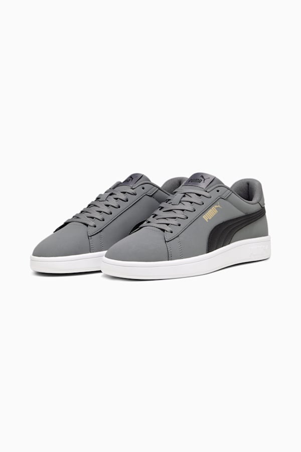 PUMA Smash 3.0 Buck Sneakers, Cool Dark Gray-PUMA Black-PUMA Gold-PUMA White, extralarge
