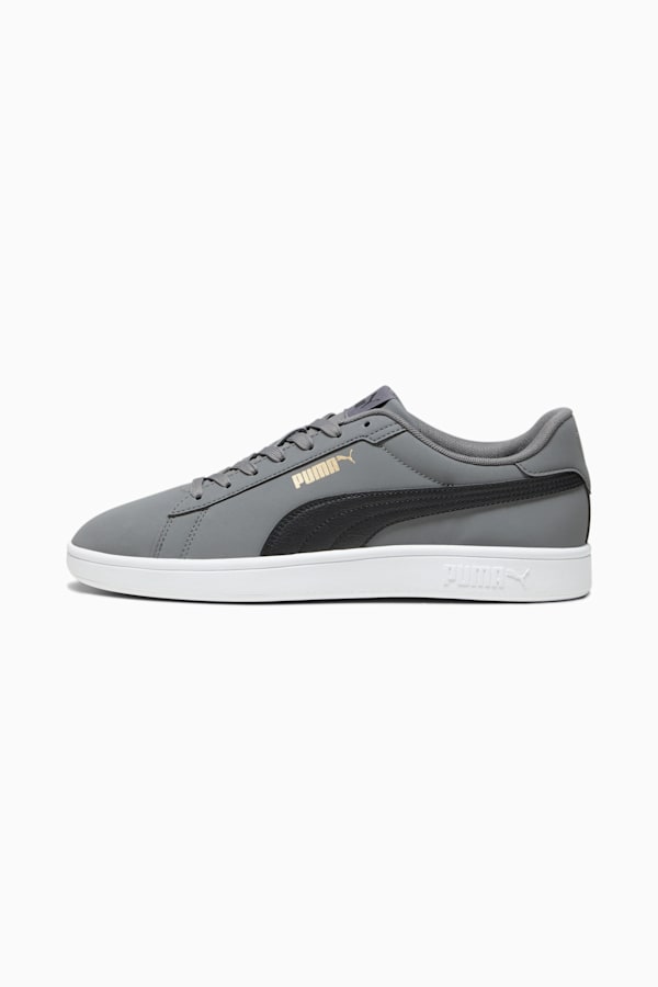 PUMA Smash 3.0 Buck Sneakers, Cool Dark Gray-PUMA Black-PUMA Gold-PUMA White, extralarge