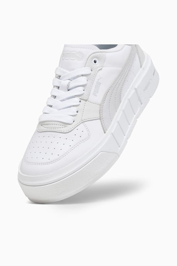 PUMA Cali Court Leather Women's Sneakers, PUMA White-Cool Light Gray, extralarge