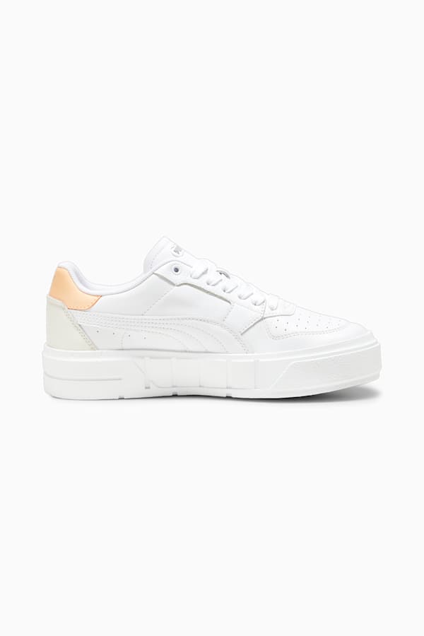 PUMA Cali Court Leather Women's Sneakers, PUMA White-Peach Fizz, extralarge