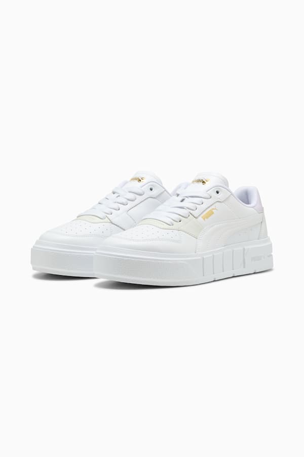 PUMA Cali Court Leather Women's Sneakers, PUMA White-Lilac Frost, extralarge
