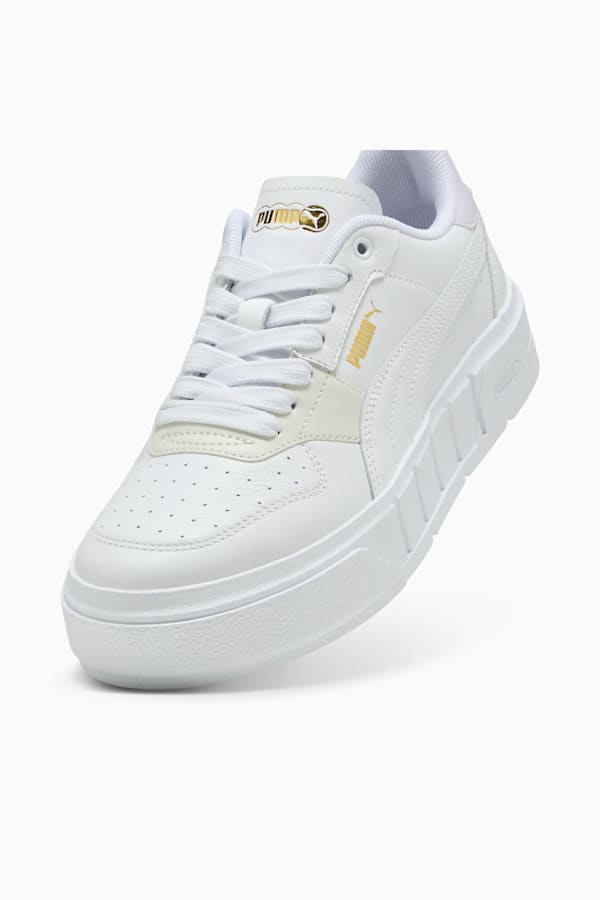 PUMA Cali Court Leather Women's Sneakers, PUMA White-Lilac Frost, extralarge