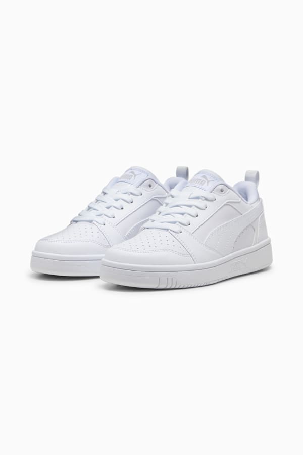 Rebound V6 Lo Youth Sneakers, PUMA White-Cool Light Gray, extralarge