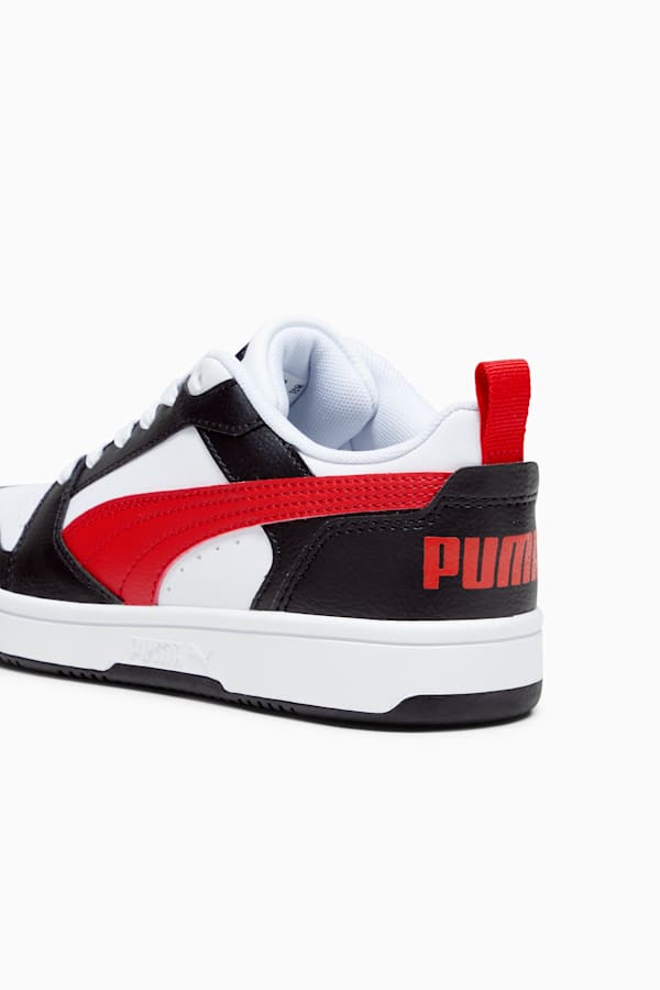 Rebound V6 Lo Youth Sneakers, PUMA White-For All Time Red-PUMA Black, extralarge