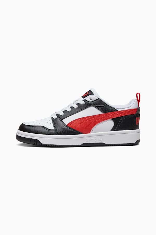Rebound V6 Lo Youth Sneakers, PUMA White-For All Time Red-PUMA Black, extralarge