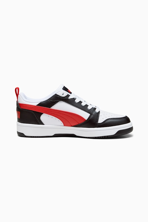Rebound V6 Lo Youth Sneakers, PUMA White-For All Time Red-PUMA Black, extralarge