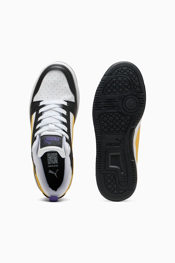 Rebound V6 Lo Youth Sneakers, PUMA Black-Yellow Sizzle-PUMA White, extralarge-GBR