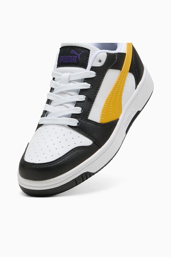 Rebound V6 Lo Youth Sneakers, PUMA Black-Yellow Sizzle-PUMA White, extralarge-GBR