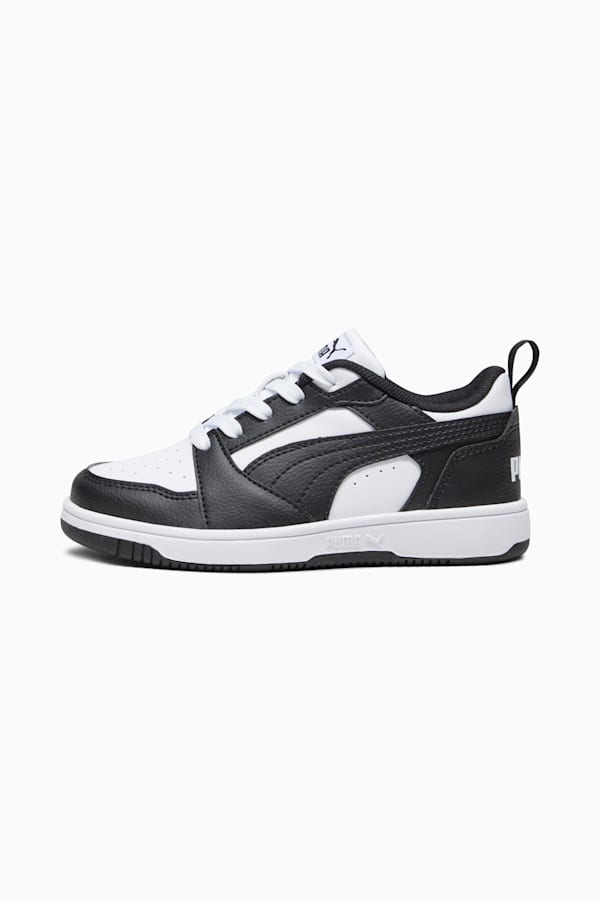 Rebound V6 Lo Kids' Sneakers, PUMA White-PUMA Black, extralarge