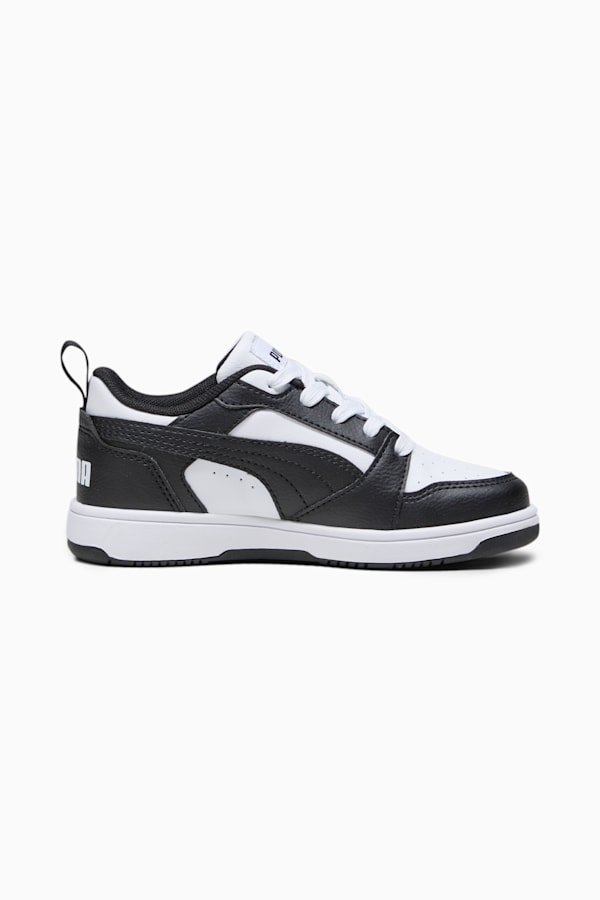 Rebound V6 Lo Kids' Sneakers, PUMA White-PUMA Black, extralarge