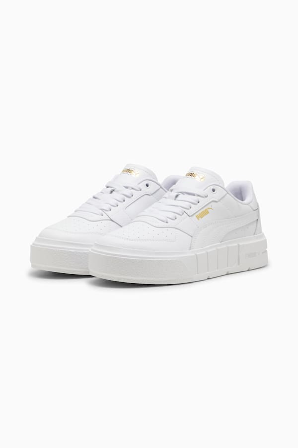 PUMA Cali Court Youth Leather Sneakers, PUMA White-PUMA Gold, extralarge-GBR