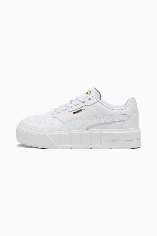 PUMA Cali Court Youth Leather Sneakers, PUMA White-PUMA Gold, extralarge-GBR